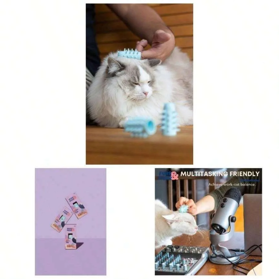 

【New Arrival】Silicone Cat Grooming Brush, Gentle Massage Comb for Long & Short Hair Cats, Detangling & Deshedding