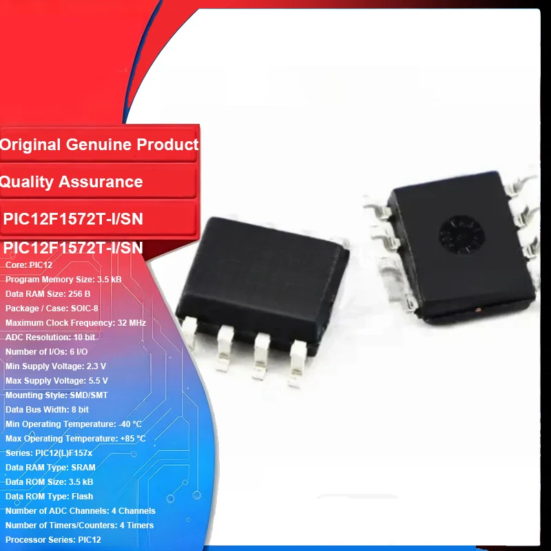 Original New PIC12F1572T-I/SN PIC12F1572-I/SN SOIC-8  32 Bit Microcontroller MCU72 MHz Integrated Circuit IC Chip for Pc DIY