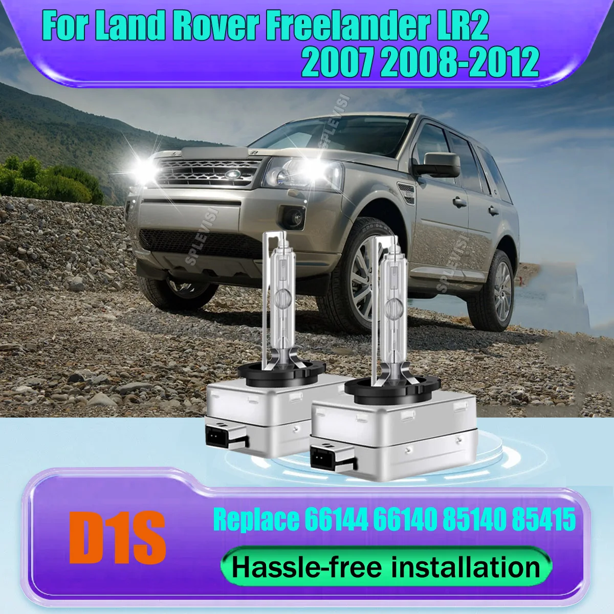 

D1S HID Xenon Headlight Bulbs - Sleek Silver Finish Stylish Body Color For Land Rover Freelander LR2 2012 2011 2010 2009-2007