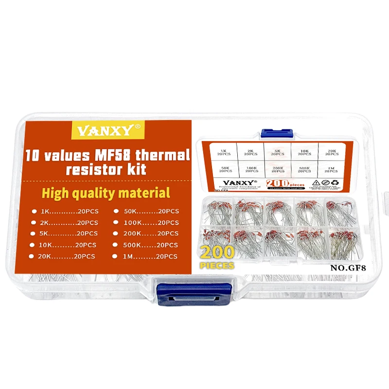 20pcs Thermal Resistor NTC MF58 3950 5% B 2K 5K 10K 20K 50K 100K 200K 500K 1K 1M ohm