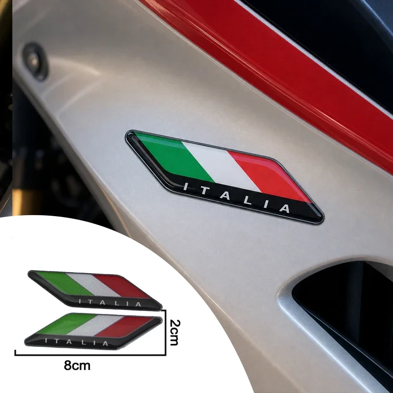 3D Resin Motorcycle Sticker Universal Italian Flag Tricolore Decals Limited Edition Waterproof Domed Fairing Decor Badge