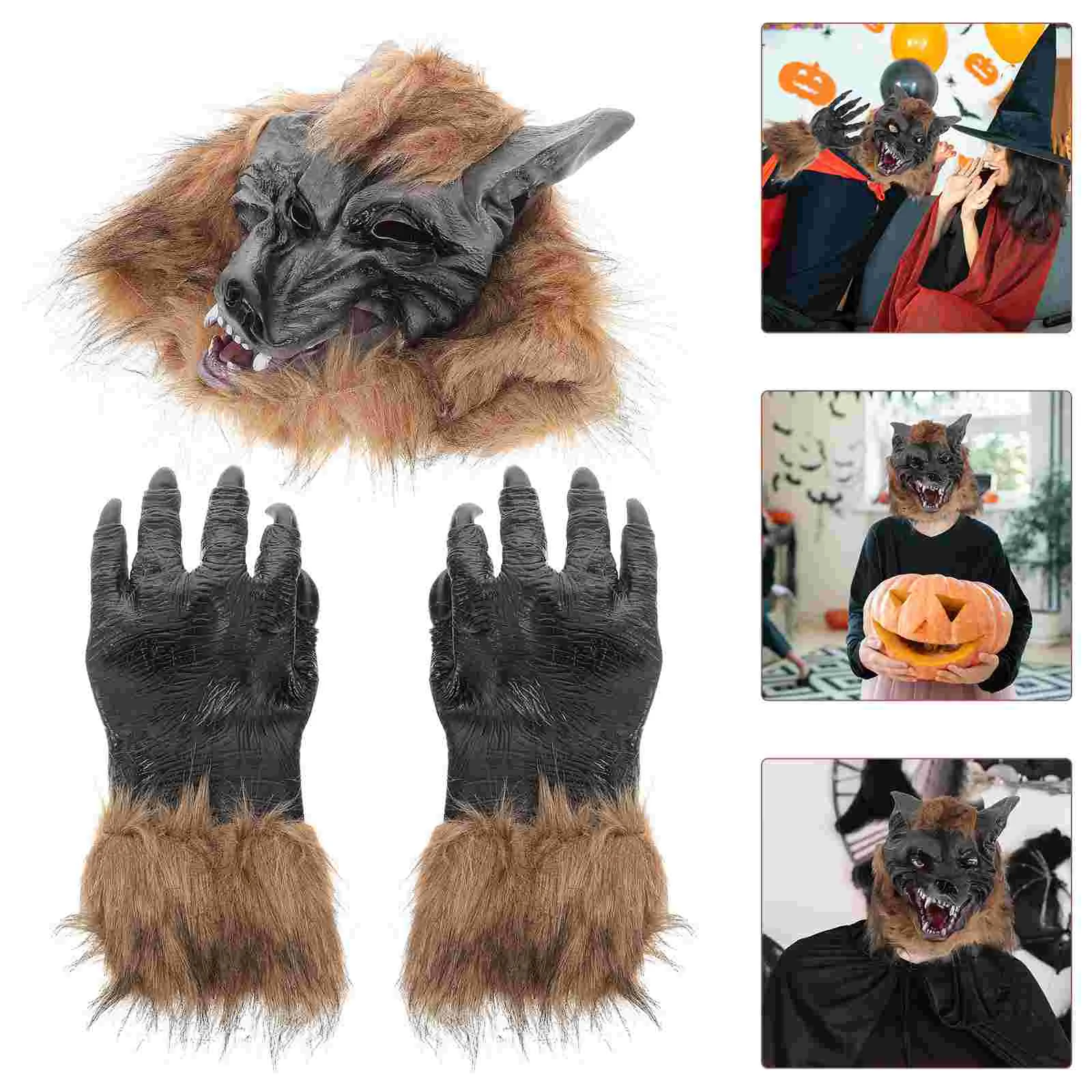 

Demon Wolf Mask Men's Halloween Costumes Scary for Vinyl Accessory Dress up