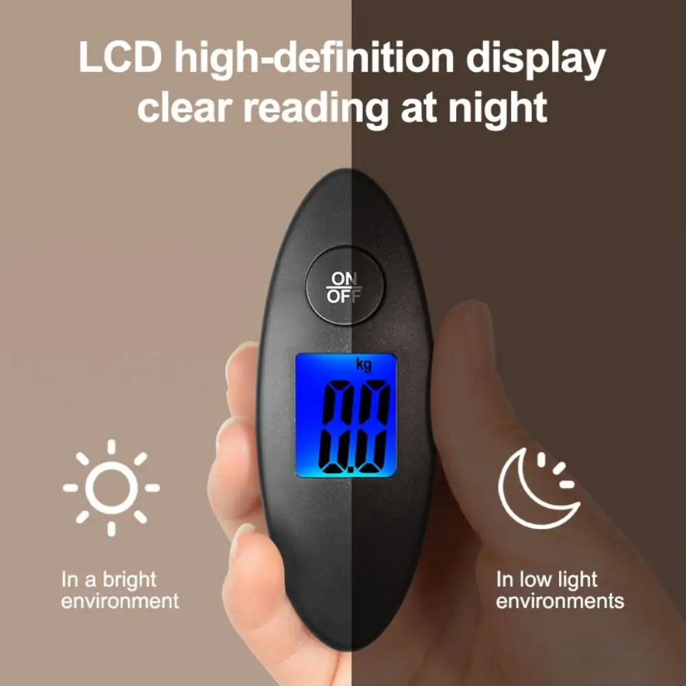 Spindle Shape Electronic Luggage Scale Portable kg/Ib Travel Weighing Scale High Precision LCD Display Digital Hanging Scales