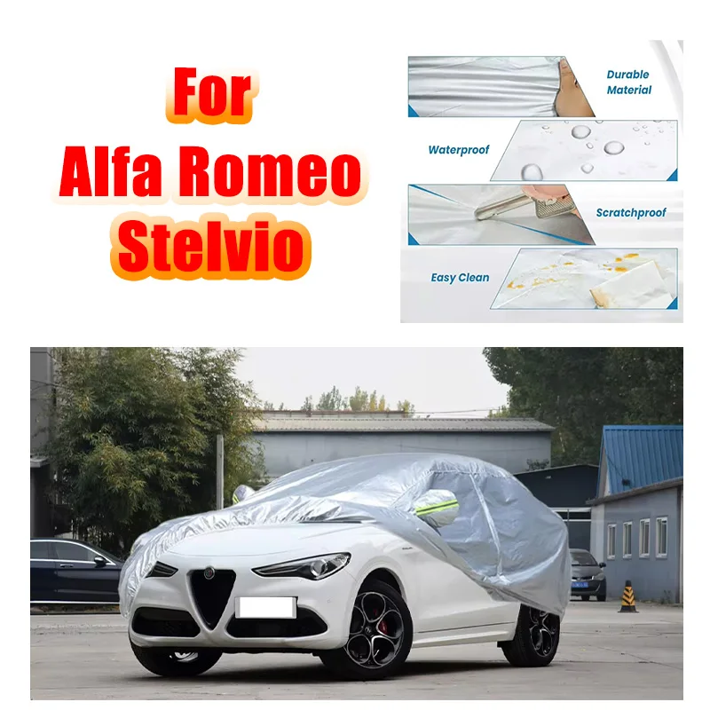 

Car Cover Outdoor Full Cover Sunshade Dustproof Protection Cover Universal for Alfa Romeo Stelvio Hatchback Sedan SUV