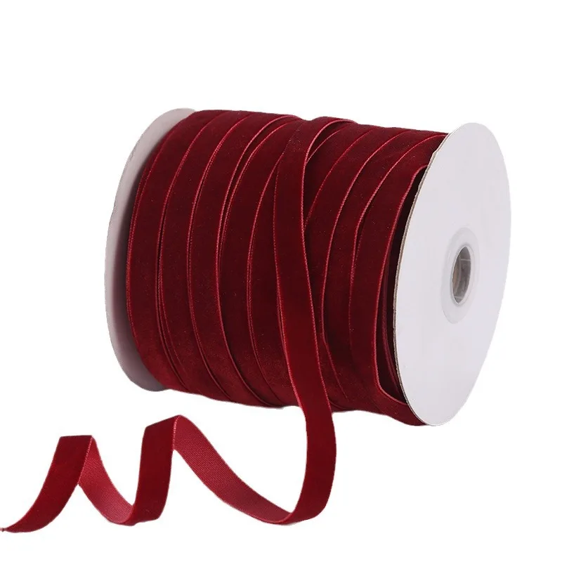 

50yards 10mm Velvet Ribbon Wedding Party Handmade Gift Wrapping Hair Bows DIY Apparel Accessories Sewing Crafts Fabric Ribbons