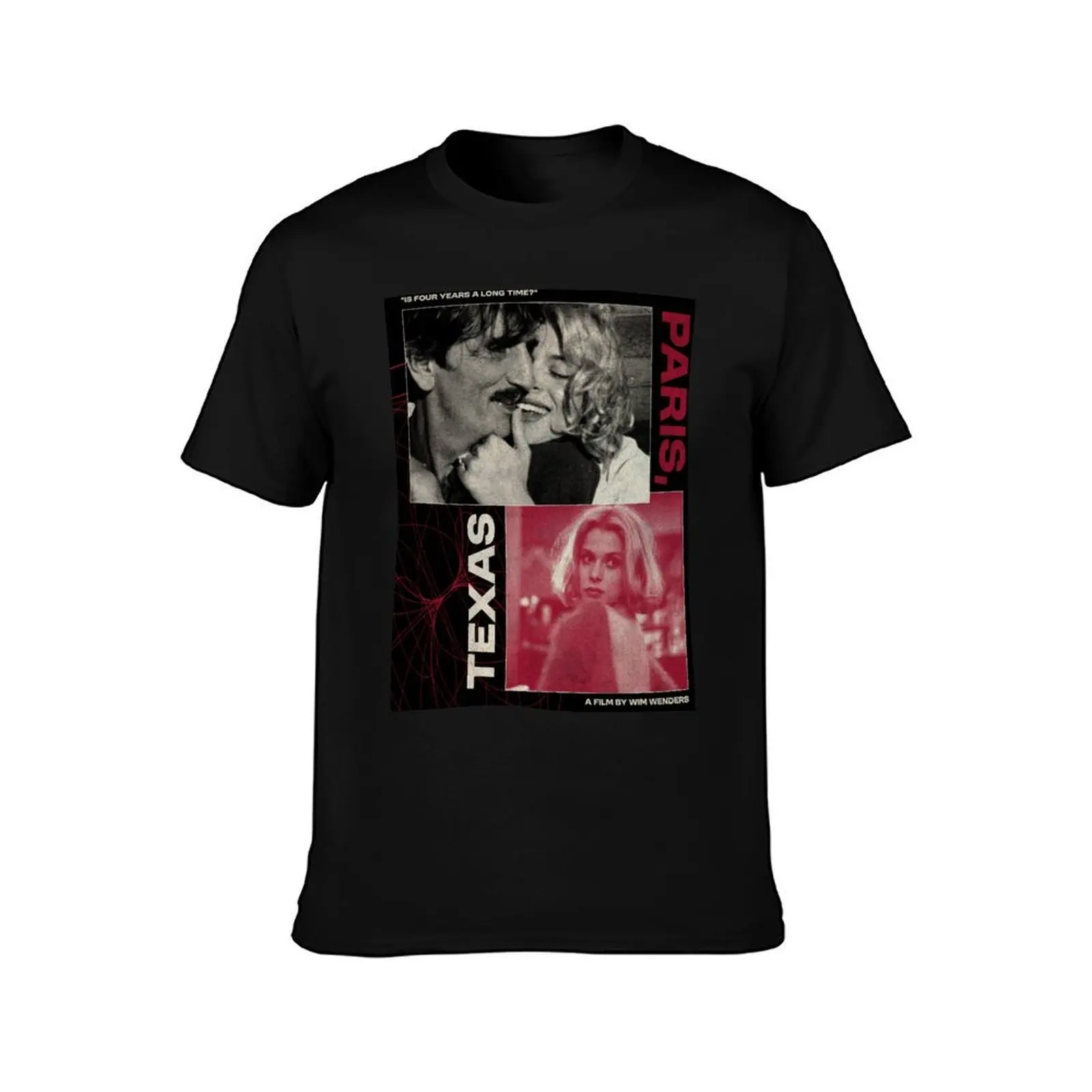 Paris, Texas (1984) - Poster T-Shirt, Summer Casual Cotton Tee, Oversized Streetwear Tops, Vintage Graphic Print, 100% Cotton