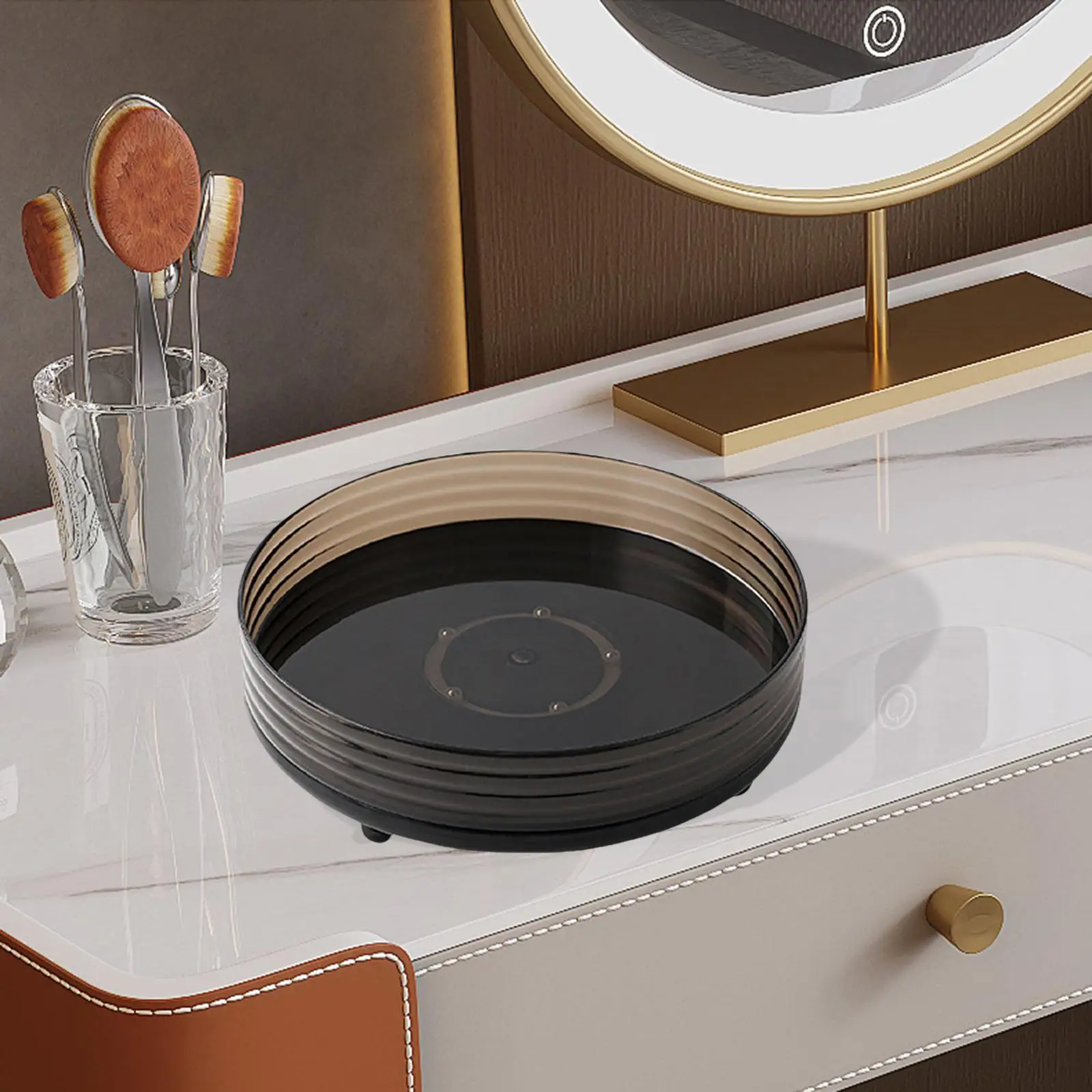 

360° Rotating Makeup Organizer Desktop Storage Tray for Skincare Kitchen