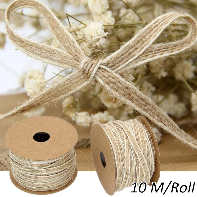 

10M Per Roll Hemp Rope Braided Decorative Cord Hemp Fabric Ribbon Decoration Roll Wedding Decorations Wedding Supplies