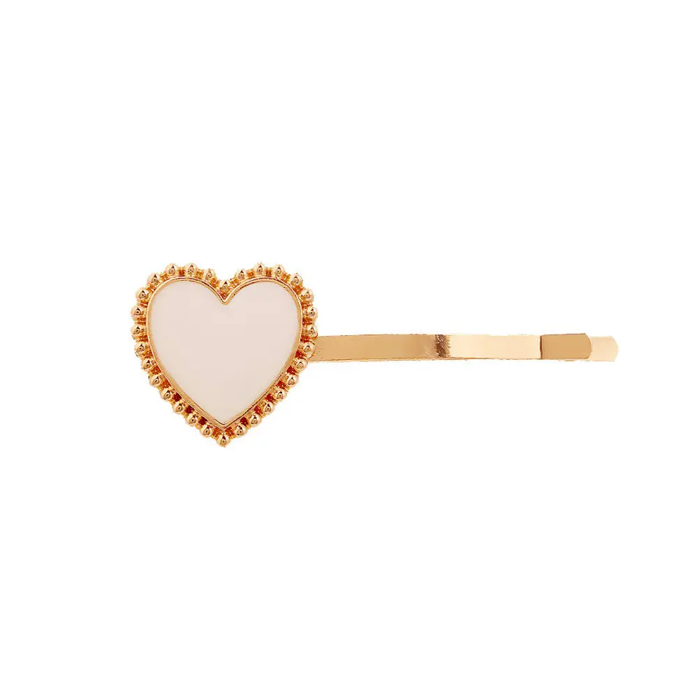

5Pcs Heart Hair Clip Alloy Stylish Bobby Pins Decorative Hair Accessories for Party Girls Banquet Heart Bobby Pin