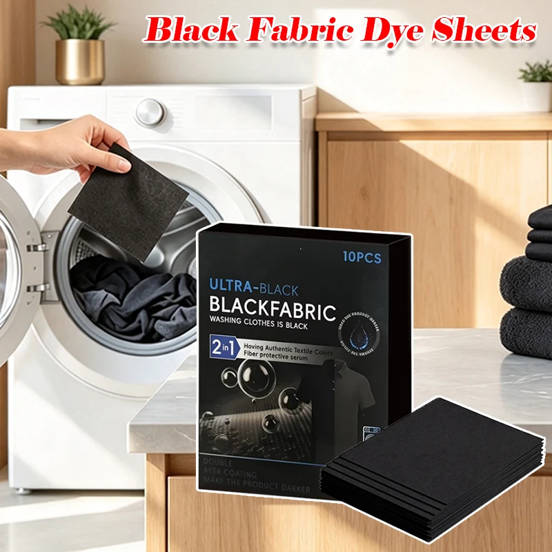 Easy-Use Fabric Dye Tablets 10 pcs Revive Color of Cotton, Linen, Wool Apparel & Footwear, Fade-Resistant Dark Tone Restorer