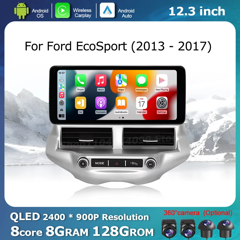 

Wireless Carplay for Ford EcoSport 2013 - 2017 Android OS Car Display Screen Multimedia Radio Player DSP Stereo GPS Navi WiFi 4G