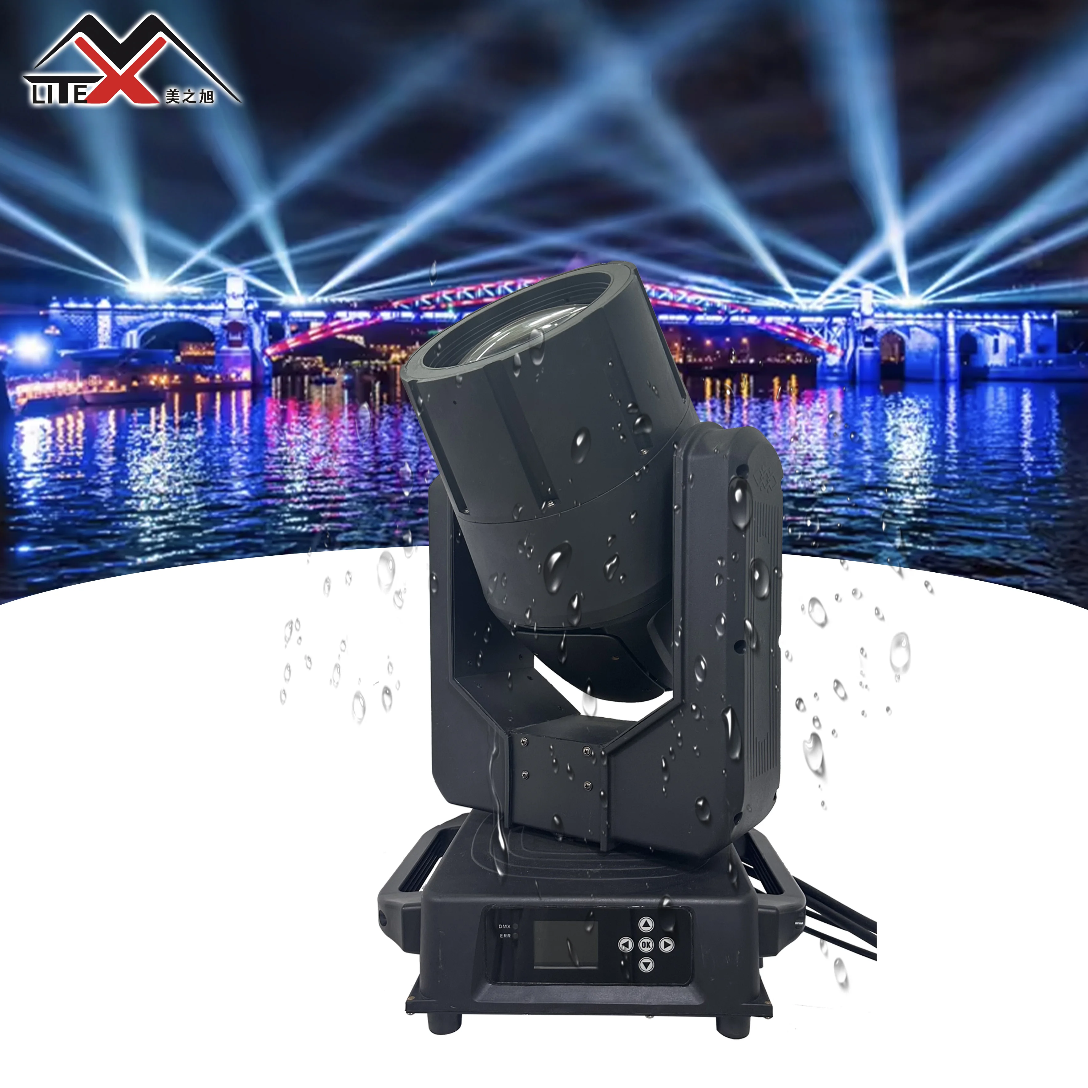 

2026 Hot SellingOutdoor Sky Beam Stage Lighting 380 20r Sharpy Or Ip65 Waterproof 380W Moving Head Light With Led Ring