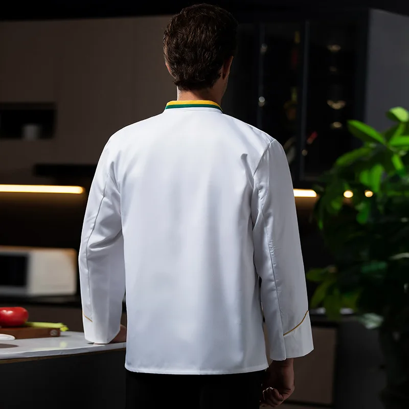 Uniforme de Chef de Restaurant occidental, tenue d'automne et d'hiver, restauration, hôtel, cantine, boulanger, magasin de gâteaux, vêtements de travail à manches longues