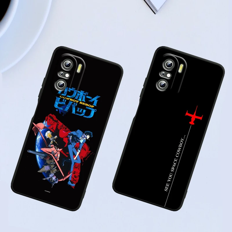 Anime Cowboy Bebop For Xiaomi Redmi Note 13 12 11E 11S 11 11T 10 10S 9 9S Pro Plus 4G 5G Black Phone Case