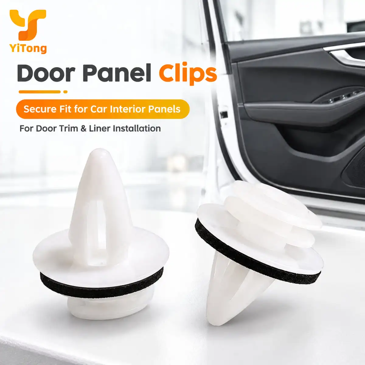 Yitong 20/50/100PCS 9mm Hole Auto Nylon Panel Retainer Clips Push-in Rivets With Seal Ring For Door Bumper Mudguard Repair Parts