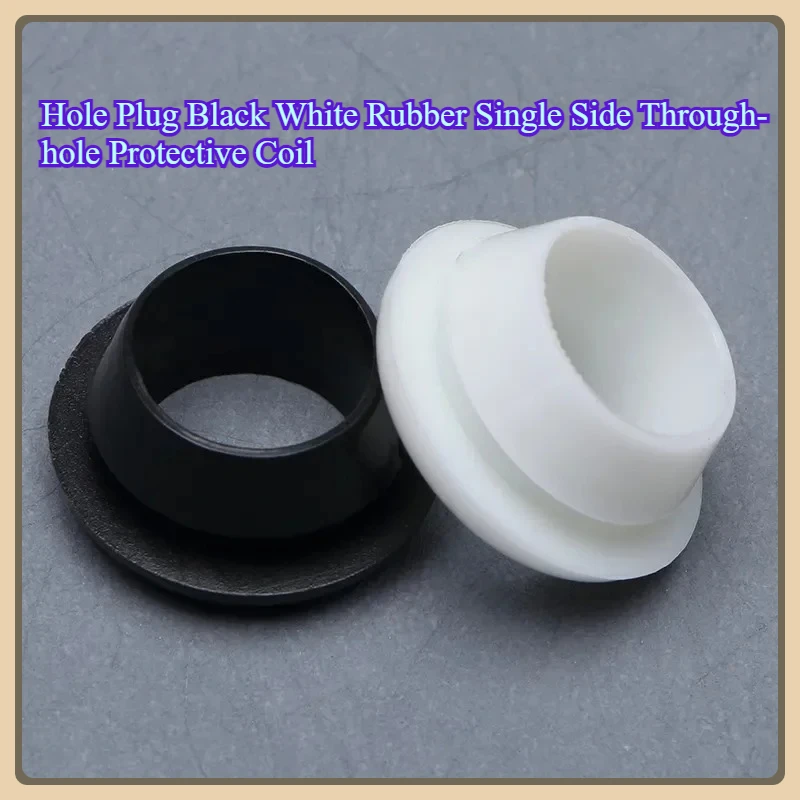 Hole Plug Black White Rubber Single Side Through-hole Protective Coil Tapered Wire Guard Ring Wire Sheath Over Wire Loop 5-80mm
