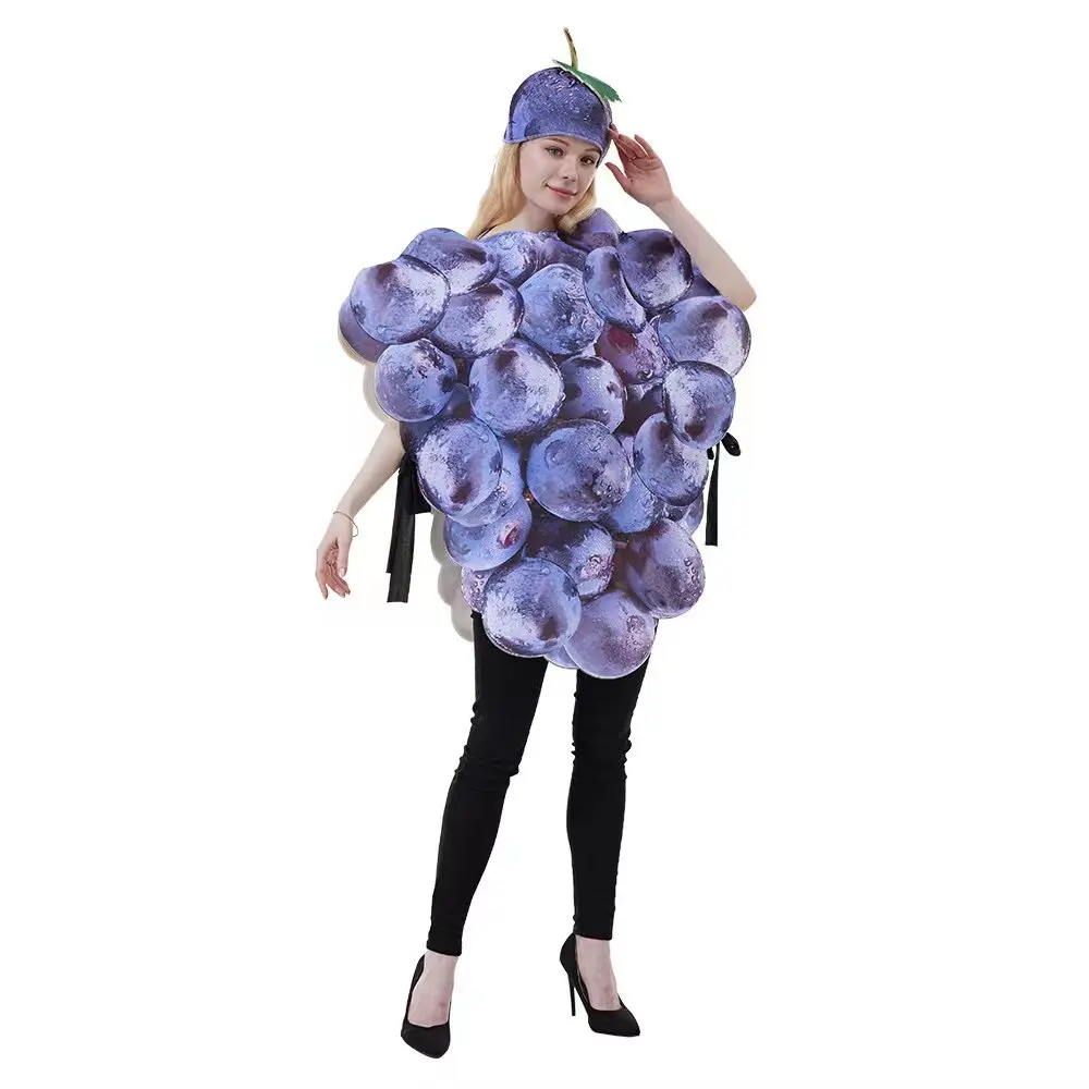 Fruit Themed Grape Costume Halloween Party Dress Up Sports Day Cosplay Outfit view 5