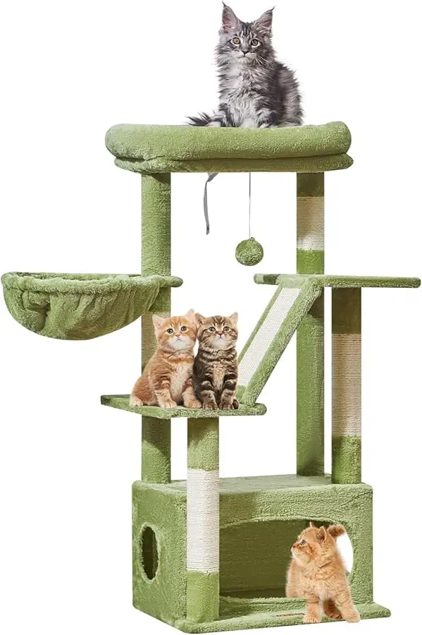 

Taoqimiao Cat Tree,38.5-Inch Cat Tower for Indoor Cats,Suitable for Kittens with Luxurious cat condo with Adjustable Baskets and