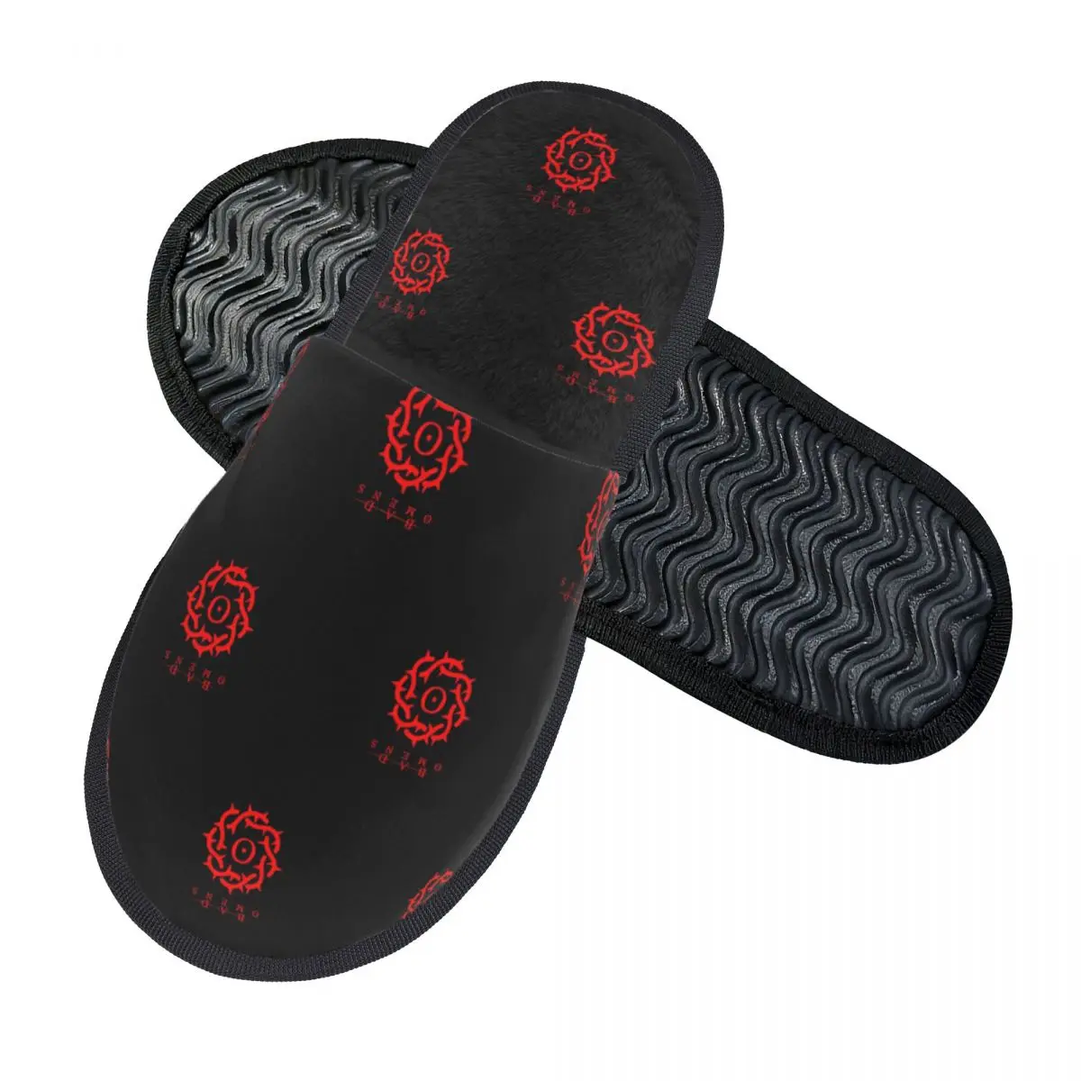 Custom Bad Omens Band Logo Slippers Memory Foam Warm Soft Women House Slipper Indoor Fluffy Shoes