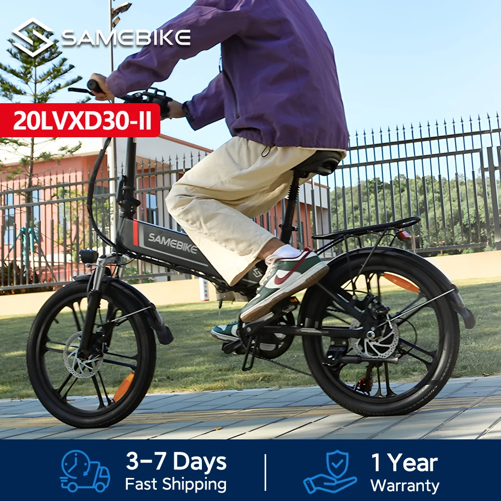 Samebike 20LVXD30-II Faltbares Elektrofahrrad für Erwachsene, 20 Zoll Mountainbike mit 48V 10,4Ah Akku, 25 km/h und 70 km Reichweite