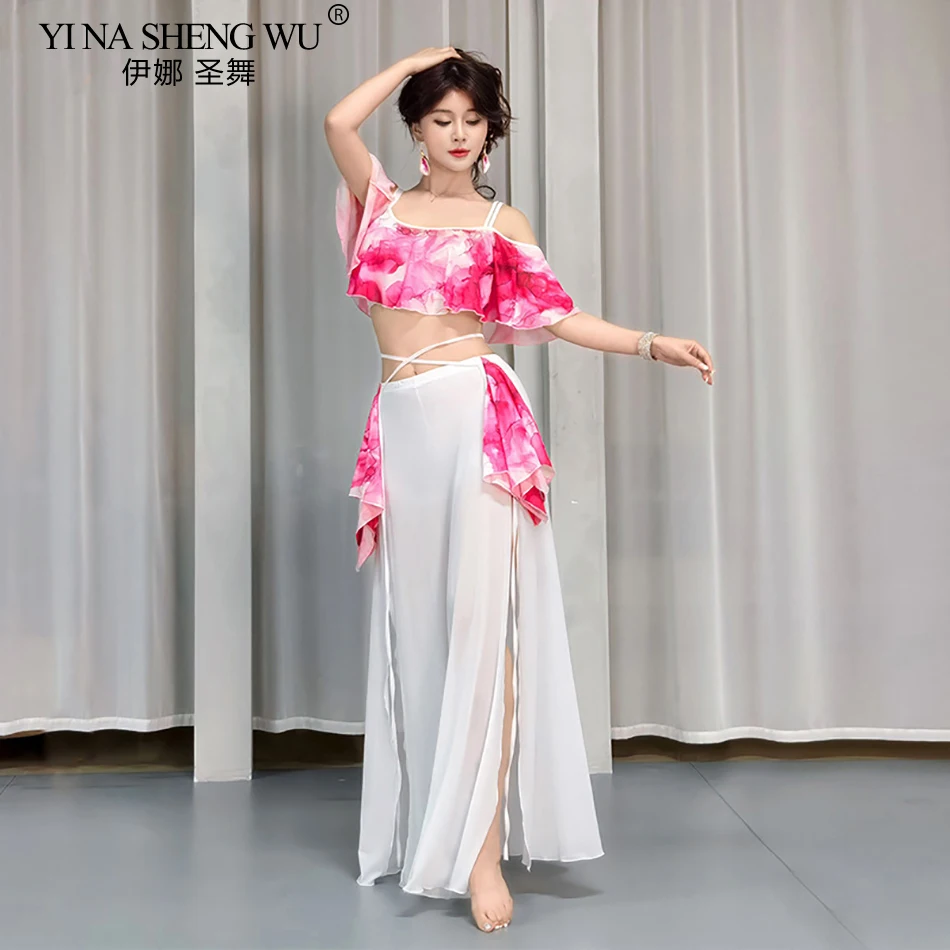 Set da 2 pezzi Top e gonna Costume da danza del ventre Abito per donne adulte Performance sul palco Tuta da lavoro Abiti da pratica Performance