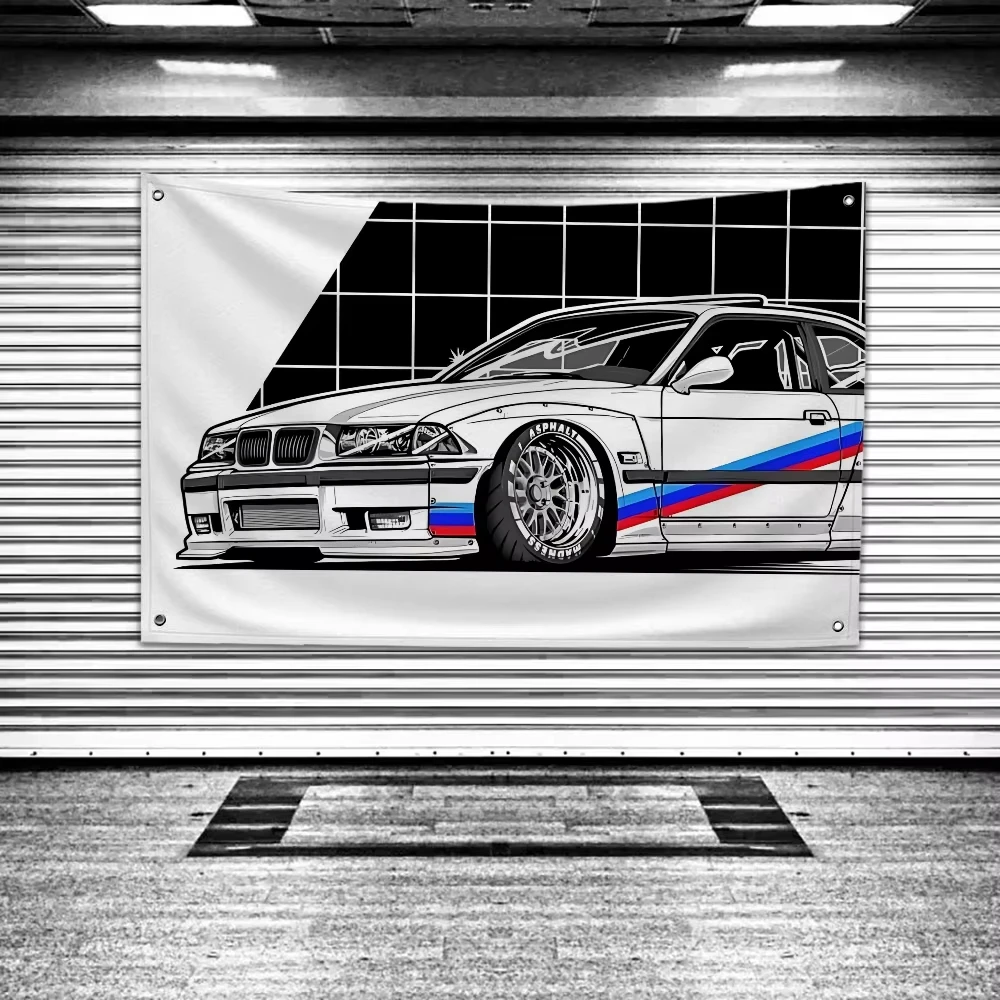 Flag to Hang Flags for Rooms Banner for Bedrooms Garage Decoration Tapestry Cool Car German Style Gt Funny Flag on the Wall Home