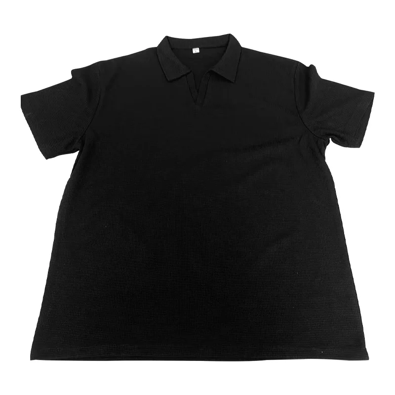 2024 Sommer neue Polo kragen Casual Fashion Herren bekleidung schwere Waffel Kurzarm einfarbig Casual vcollar polos hirt – Detail 11