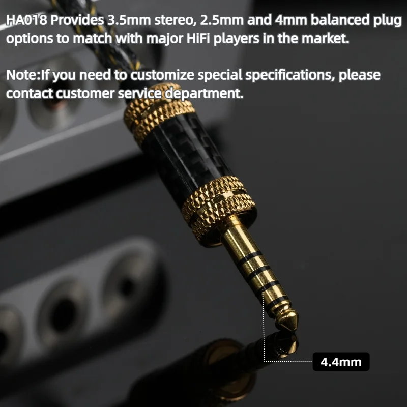 XINHS HA018 Öl imprägniertes Graphen + gefrorenes monokristallines Kupfer mit vergoldetem HiFi-Kopfhörer-Upgrade-Kabel 2-polig 0,78 – Detail 3