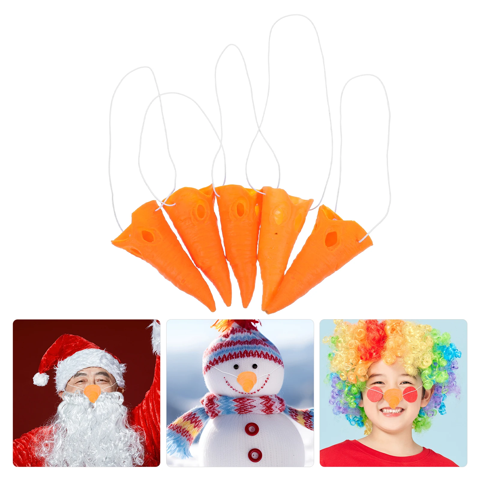 8 szt. Winylowe marchewki klejone nosy dla bałwana, zimowe akcesoria, rekwizyty karnawałowe, zabawki DIY, Halloween, cosplay, pomarańczowe dekoracje