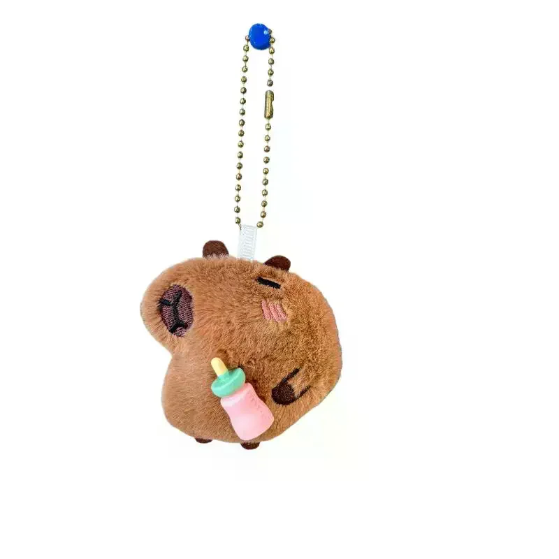 Capybara Plüschtier Schlüsselanhänger Cartoon Weiche Angefüllte Puppe Anhänger Auto Schlüsselanhänger Rucksack Tasche Dekor Kind Geschenk