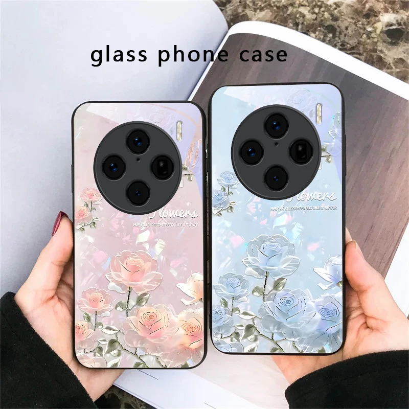 Night roses bloom freely For vivo V29 V23 V30 V25 V40 SE V21 V25E V23e X100 X70 X90 Pro+ X80 X200 Promini Black Glass Phone Case view 5