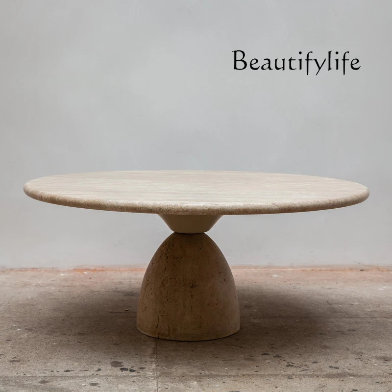 

Modern minimalist design Huangdong stone coffee table, round marble living room sofa art coffee table