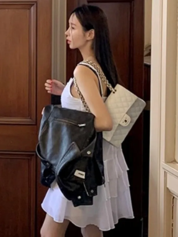 Vestido curto f sem alças com babados de camada dupla, decote em V, emaecedor, saia psada, moda verão, casual