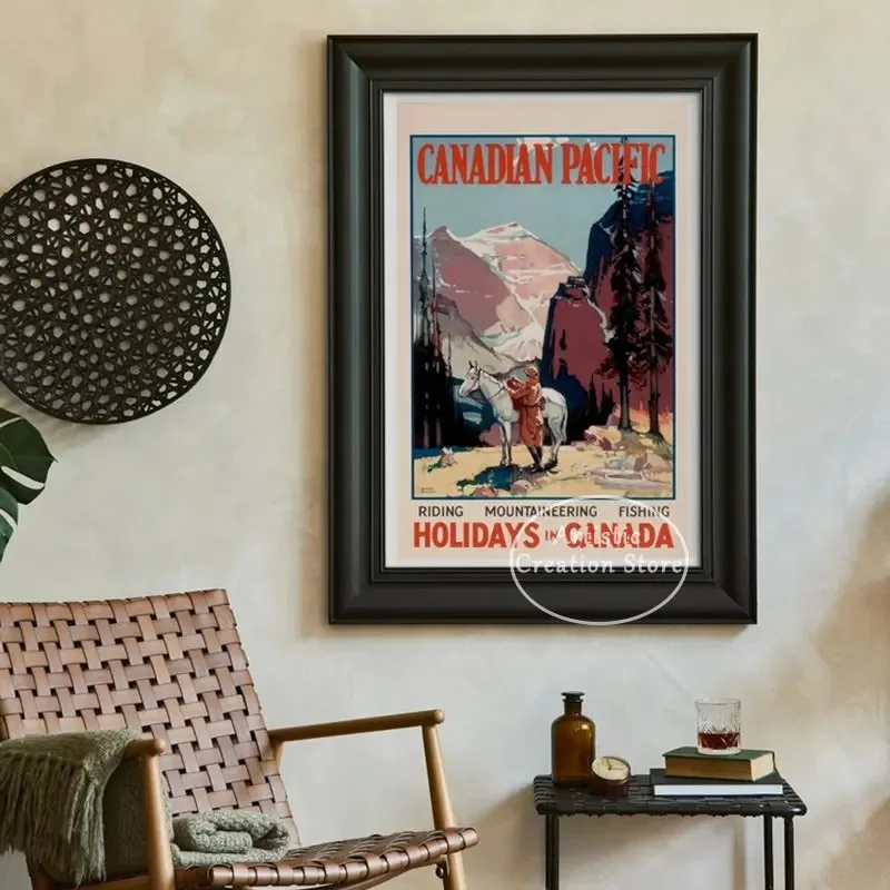Canadian Pacific Poster Vintage Banff Canada Travel Poster Lake Louise Landscape Print Canvas Painting Wall Pictures Room Decor