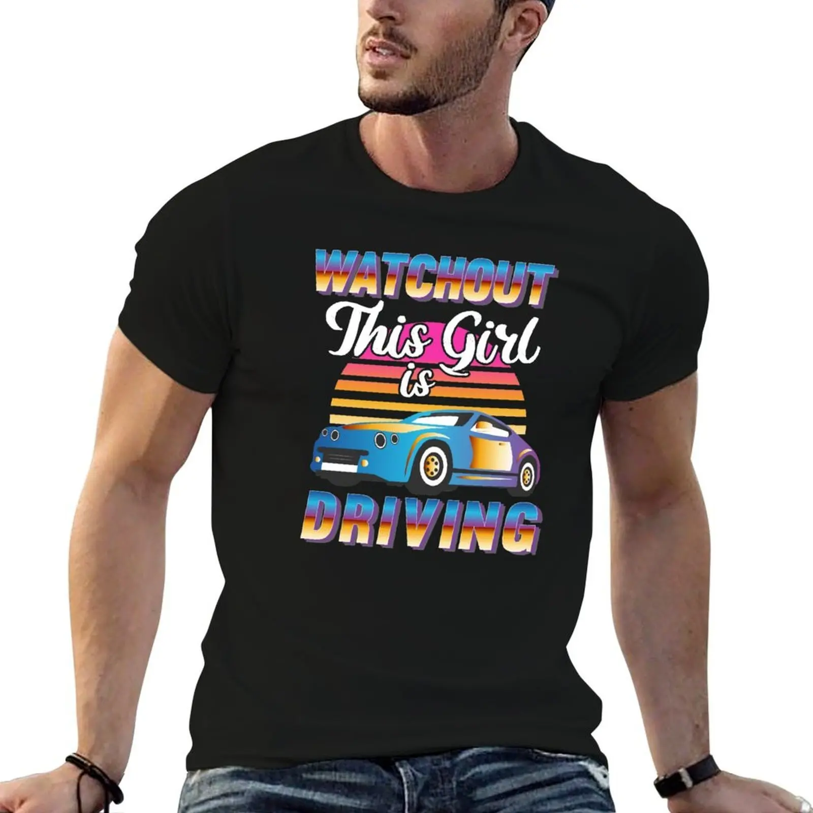 

New Driver Gifts Funny print for Teen Girls and Boys Student graphic T-Shirt t shirts for man cotton funny T-Shirt