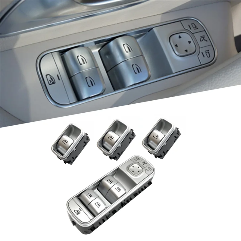 

1679054501 Car Power Lifter Window Switch 1679054601 Silver ABS For Mercedes Benz GLS GLE W167 2020-2024