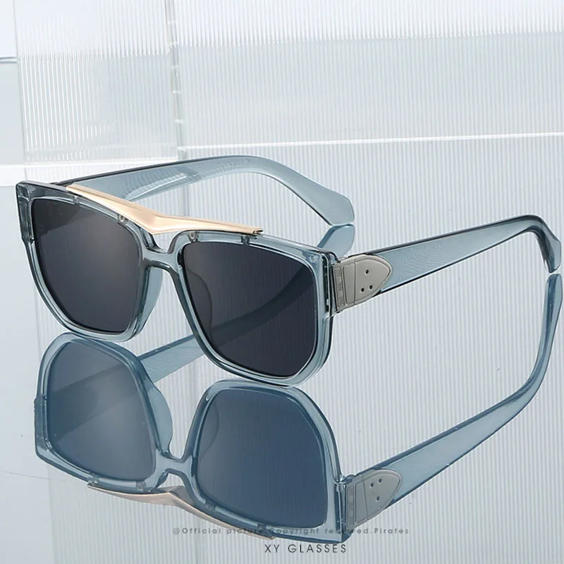 جديد كبير إطار مربع الراقية النظارات الشمسية الرجعية شخصية Ins الهيب هوب النظارات الشمسية للرجال والنساء في الهواء الطلق نظارات شمسية غير رسمية #1