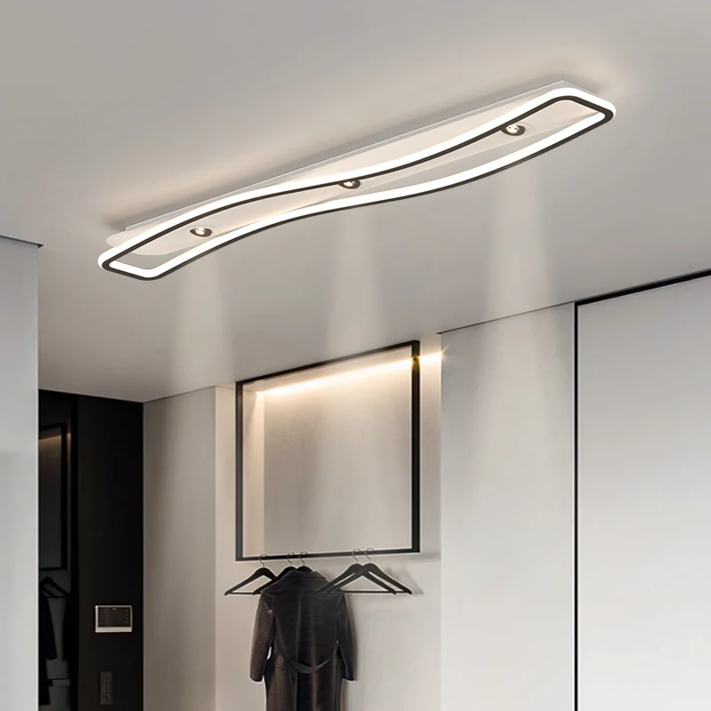 Imagem -05 - Tira de Teto Led Retangular Moderno Simples Corredor Luz Corredor Luz Quarto Sala de Estar Wardrobe Holofotes