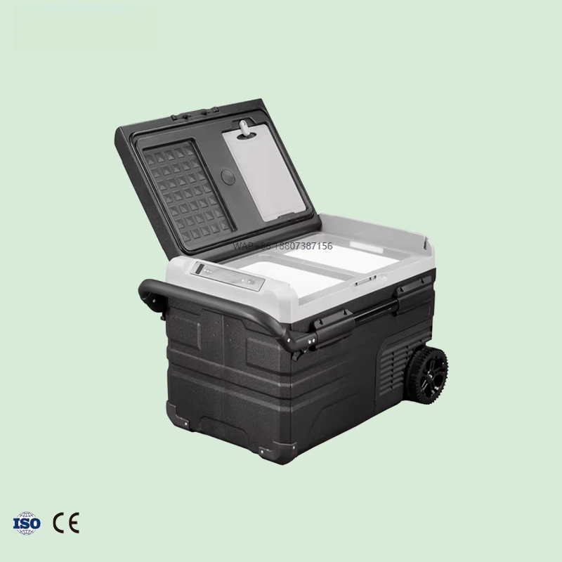 Portable Freezer Compressor 35L Refrigerator Camping Fridge Freezer Portable Electric Cooler With Draw Bar and Wheels Lab Use
