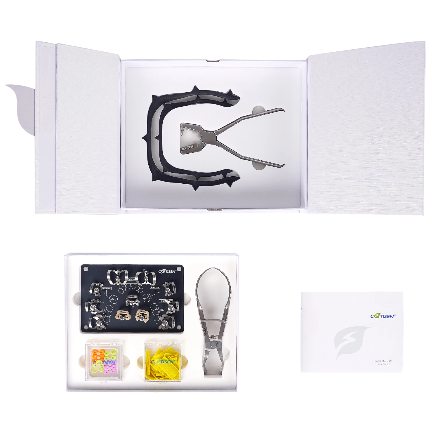 Denta Rubber Dam Kit Stainless Steel Surgical Instruments Dentist Lab Equipments