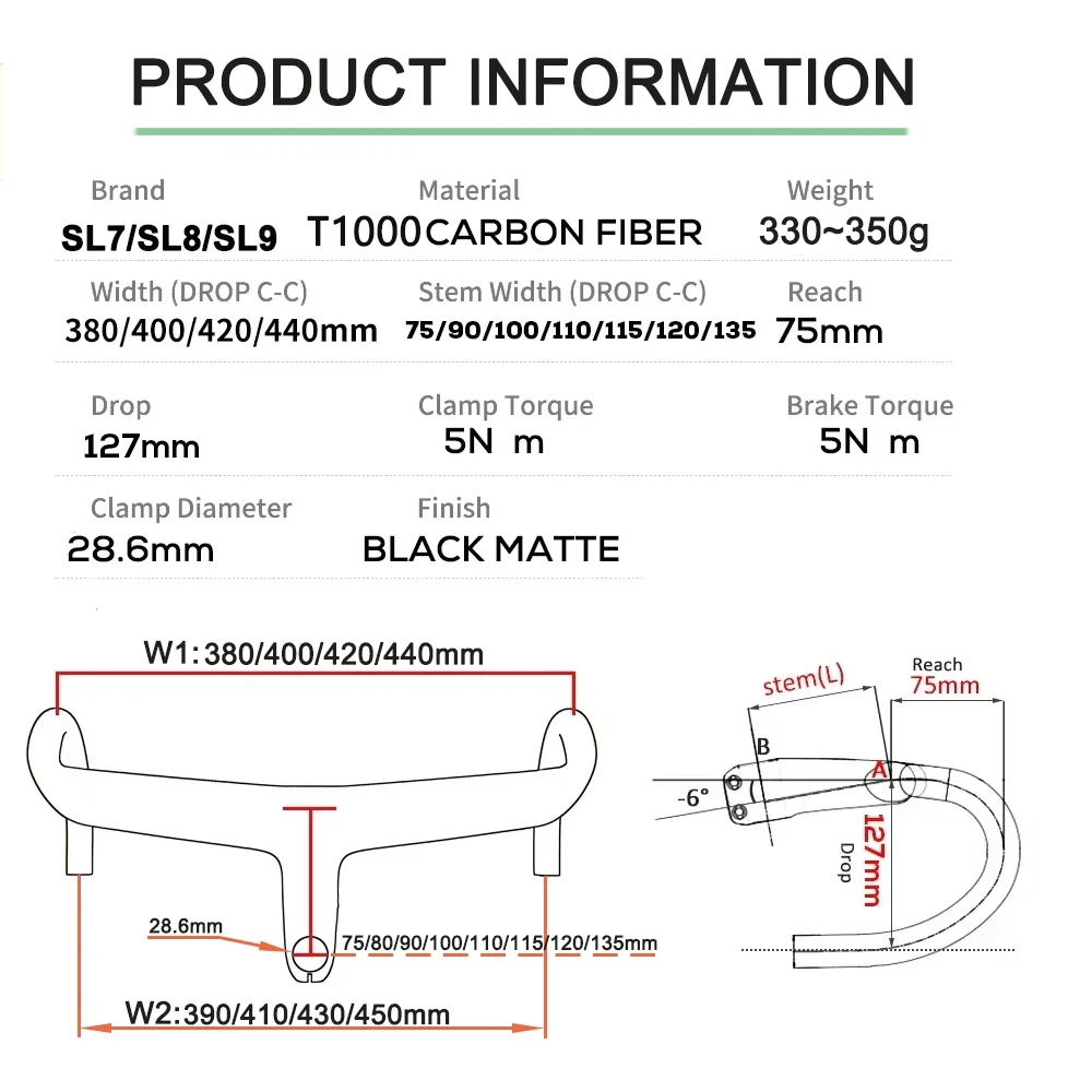 SL8 1:1 T1000 Full Carbon Road Bike Handlebar White LOGO Internal Cable Integrated Cockpit Di2 Road Bike Handlebar Bicycle Parts