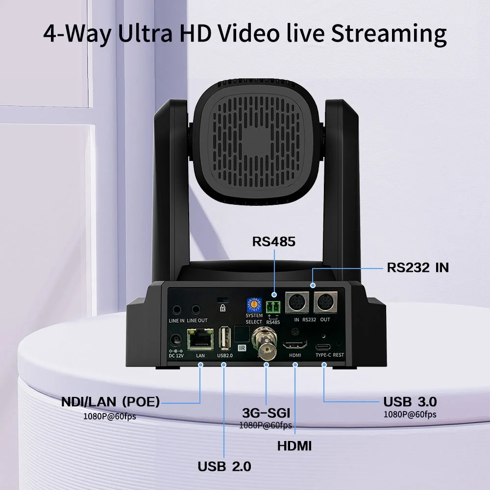 1080P/60 PTZ NDI live Streaming Video Camera 12x 20x 30x Zoom Video Conference Camera PTZ Broadcasting Camera With SDI HDMI USB