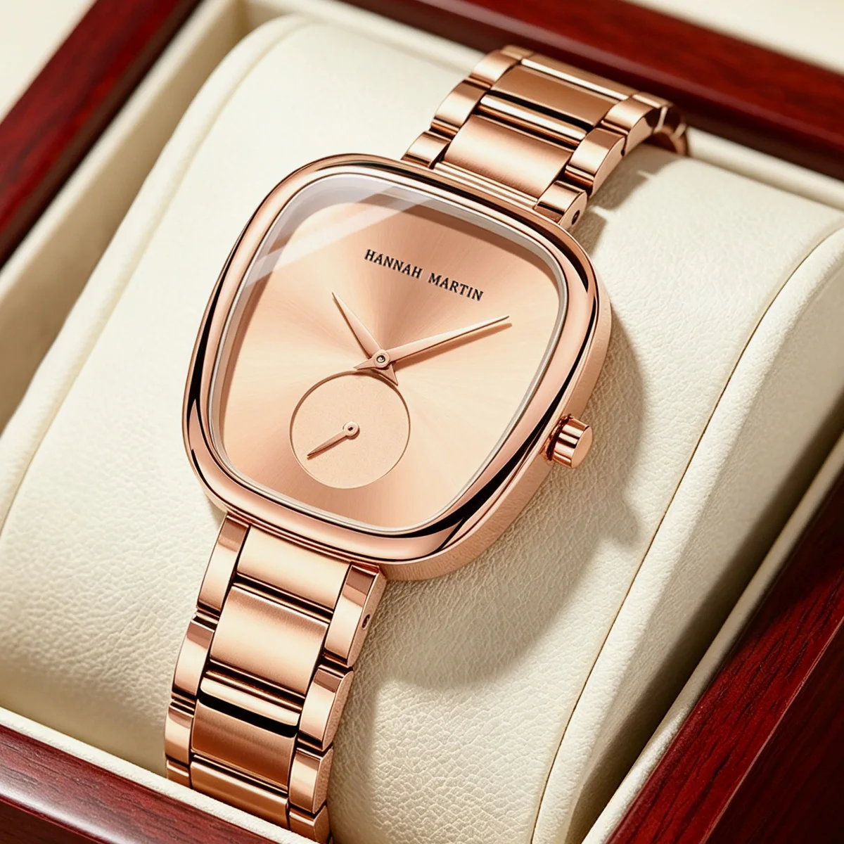 

1 Set Women Watch Stainless Steel Strap Rose Gold Oval Timing Clock Quartz Movement Simple Top Brand Women Gift Daily Wear Watch