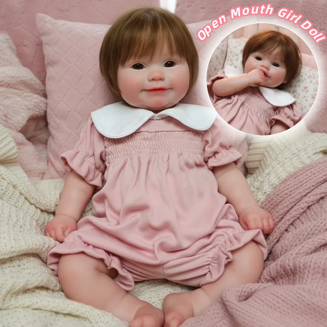 

47 см куклы Maddie bebe reborn de silicona с открытым ртом для девочек с моющимся корпусом, мягкие на ощупь гибкие силиконовые куклы ручной работы Reborn