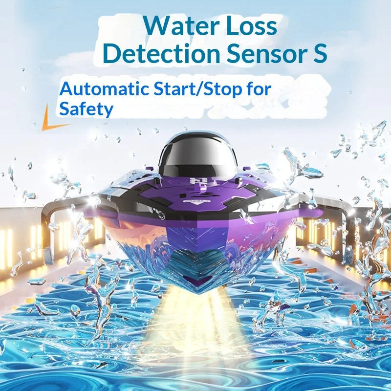 Ty13 Kids Remote Control Boat Mini Dual Rechargeable Waterproof Stunt Toy with Water Induction Power off Feature for Pool Lake