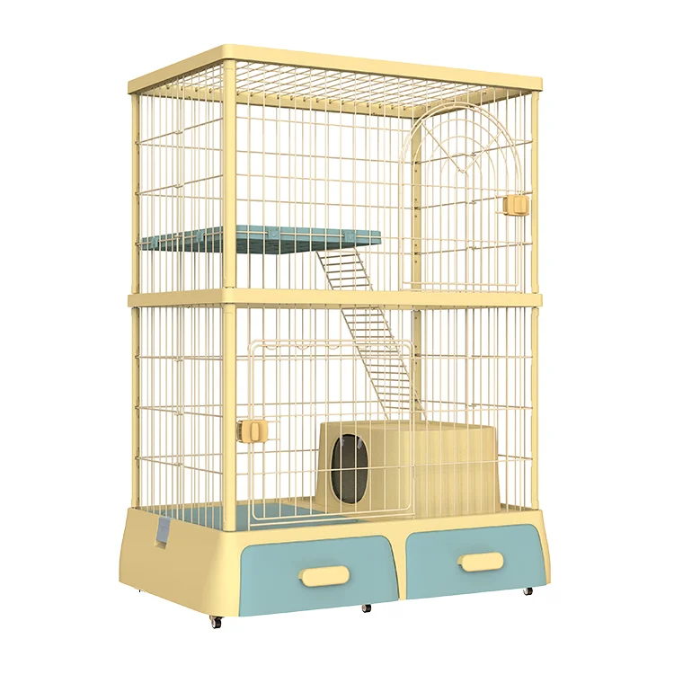 

New Hot Sale Luxury Cat Villa Nest Bed Pet Cat Showcase Cage Indoor Cattery Cat House