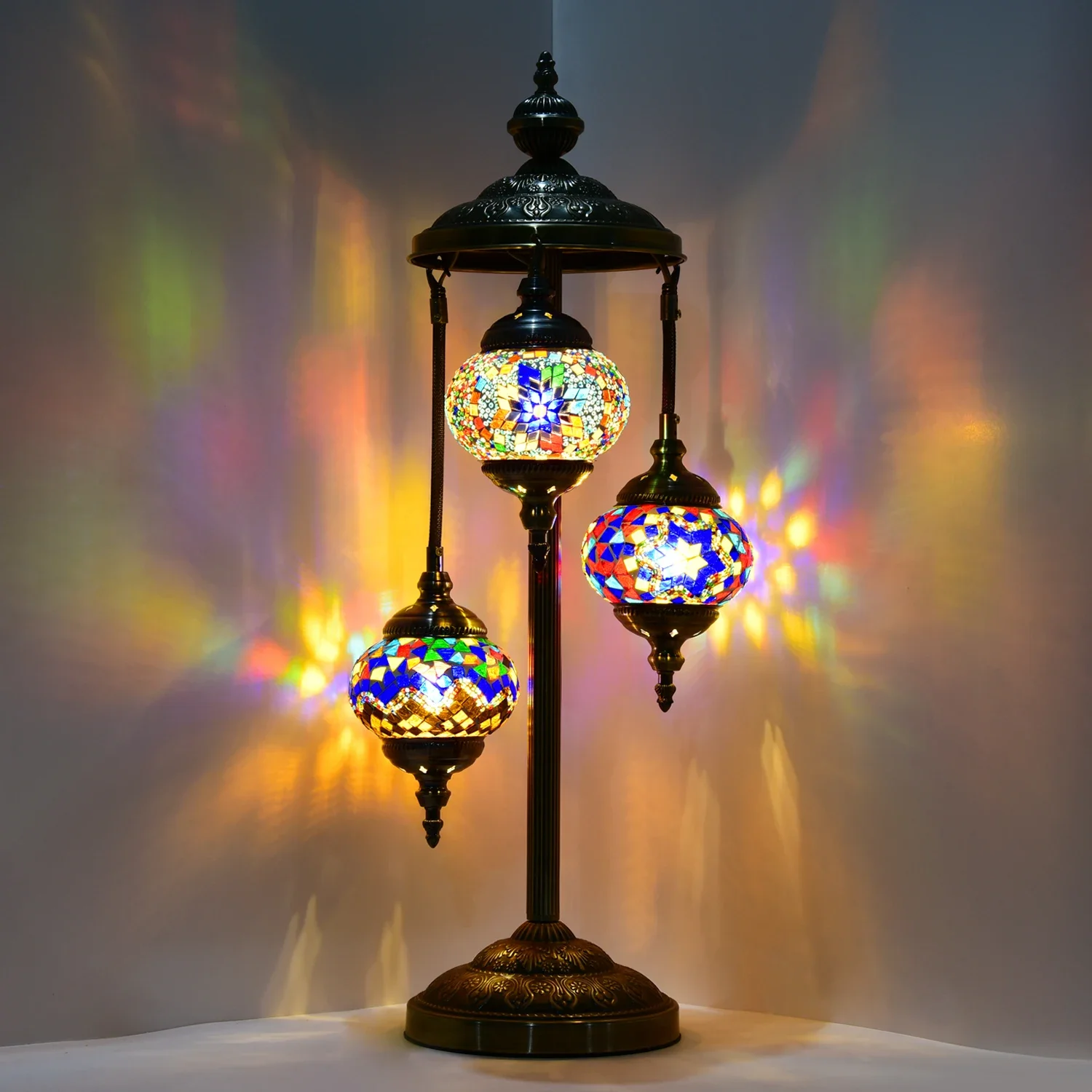 2022 New Design 3 Globe Turkey Morocco Floor Bedside Night Light Shade