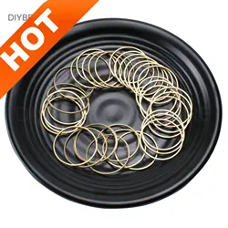 Accessories for Jewelry Making Raw Brass Circle Charms Round Connector for Earrings Lots Hoop Ring Metal Charm Component Finding