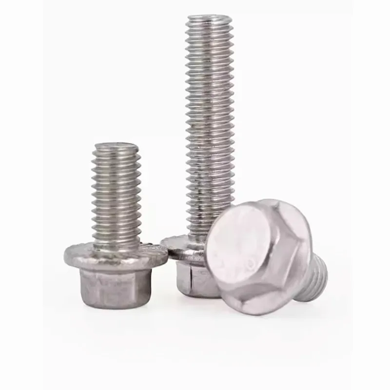 1/10pcs M5 M6 M8 M10 M12 A2-70 304 Stainless Steel GB5787 Hexagon Head with Serrated Flange Cap Screw Hex Washer Head Bolt