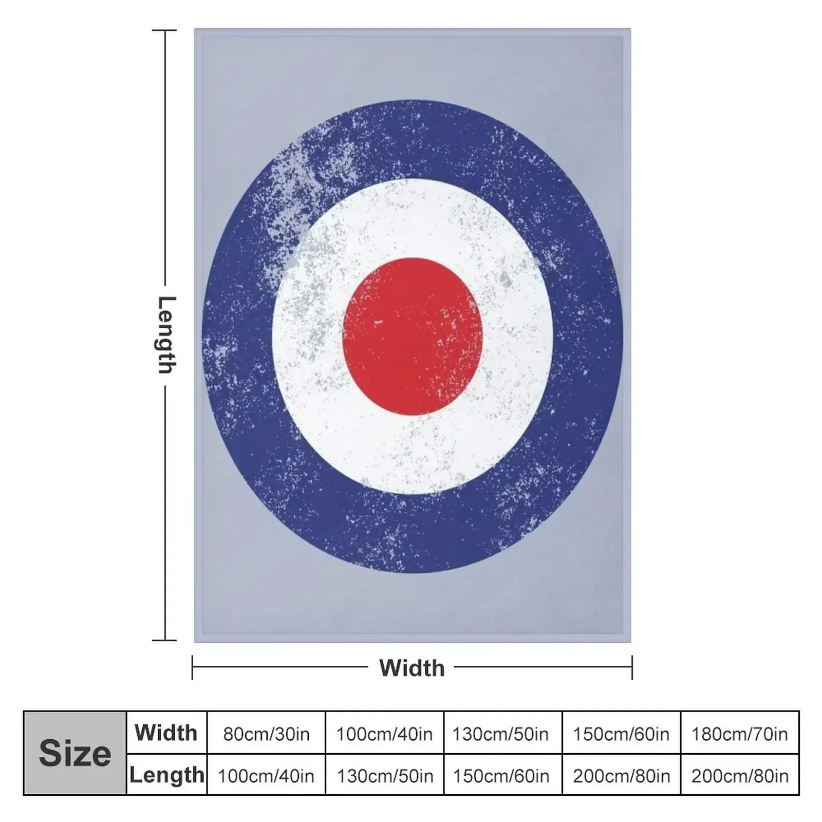 RAF Type D Roundel - Mod Target Logo Throw Blanket couch cozy soft plush fuzzy picnic outdoor blanket